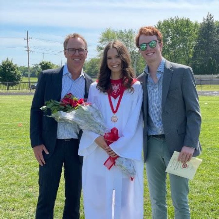 Eric Ferguson and Ethan Ferguson during Peyton Diane's high school graduation.