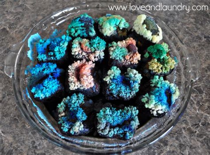 How do you make crystals with charcoal and bluing?